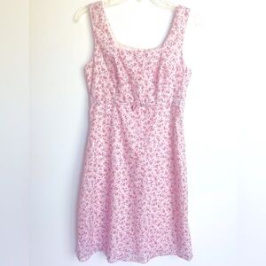 Vintage 90s Y2K B. Moss Babydoll Sundress Prairie Eyelet Floral Mini Dress